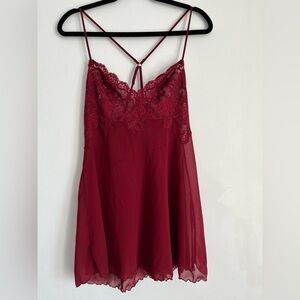 Victoria's Secret Burgundy Lace Chemise